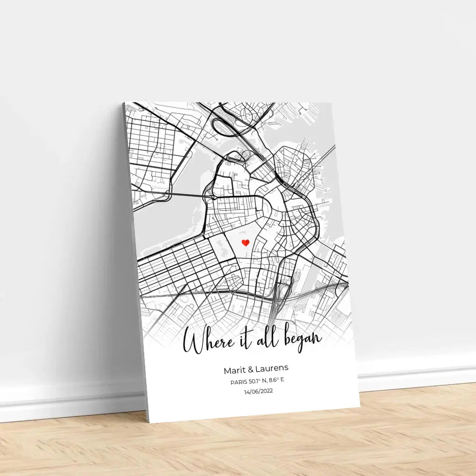 Custom Locatie Canvas voor Koppels