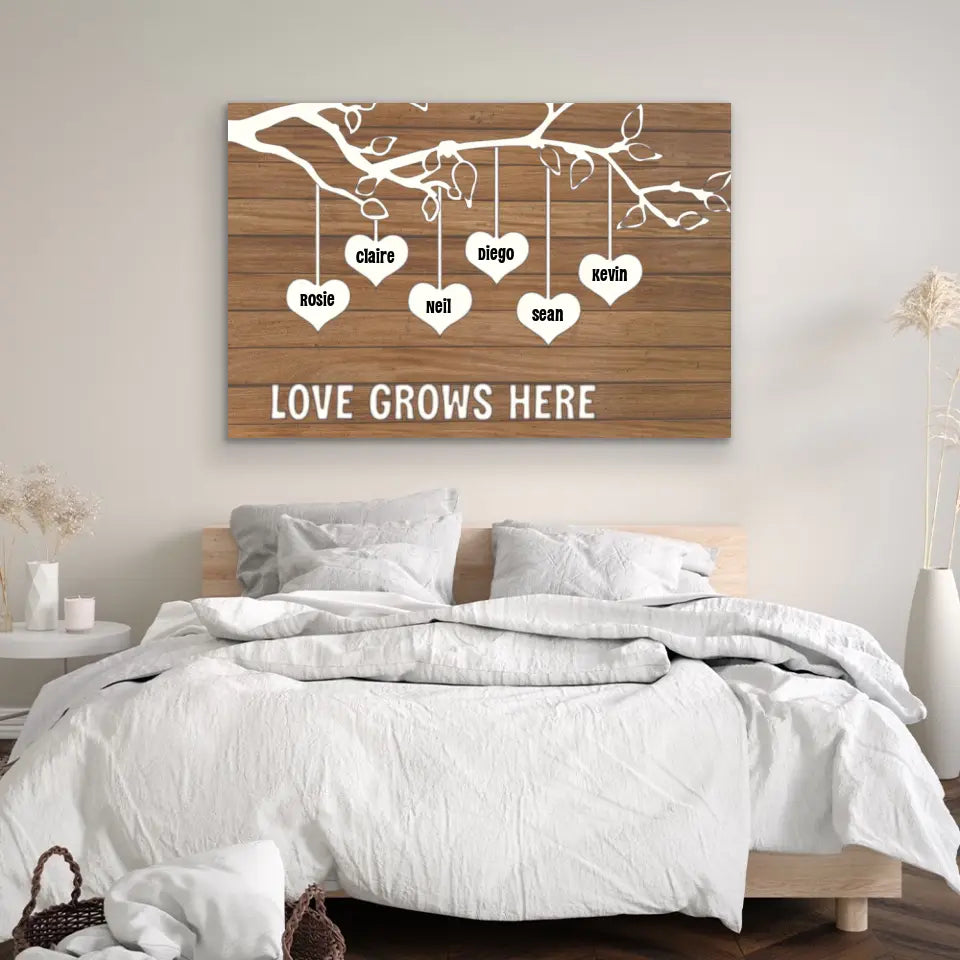 Custom Familie Boom met Namen Canvas