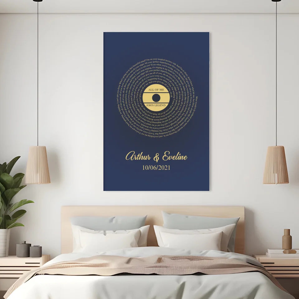 Custom Song Lyrics Canvas with Names