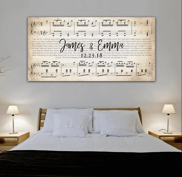 Custom Songtekst Canvas Horizontaal