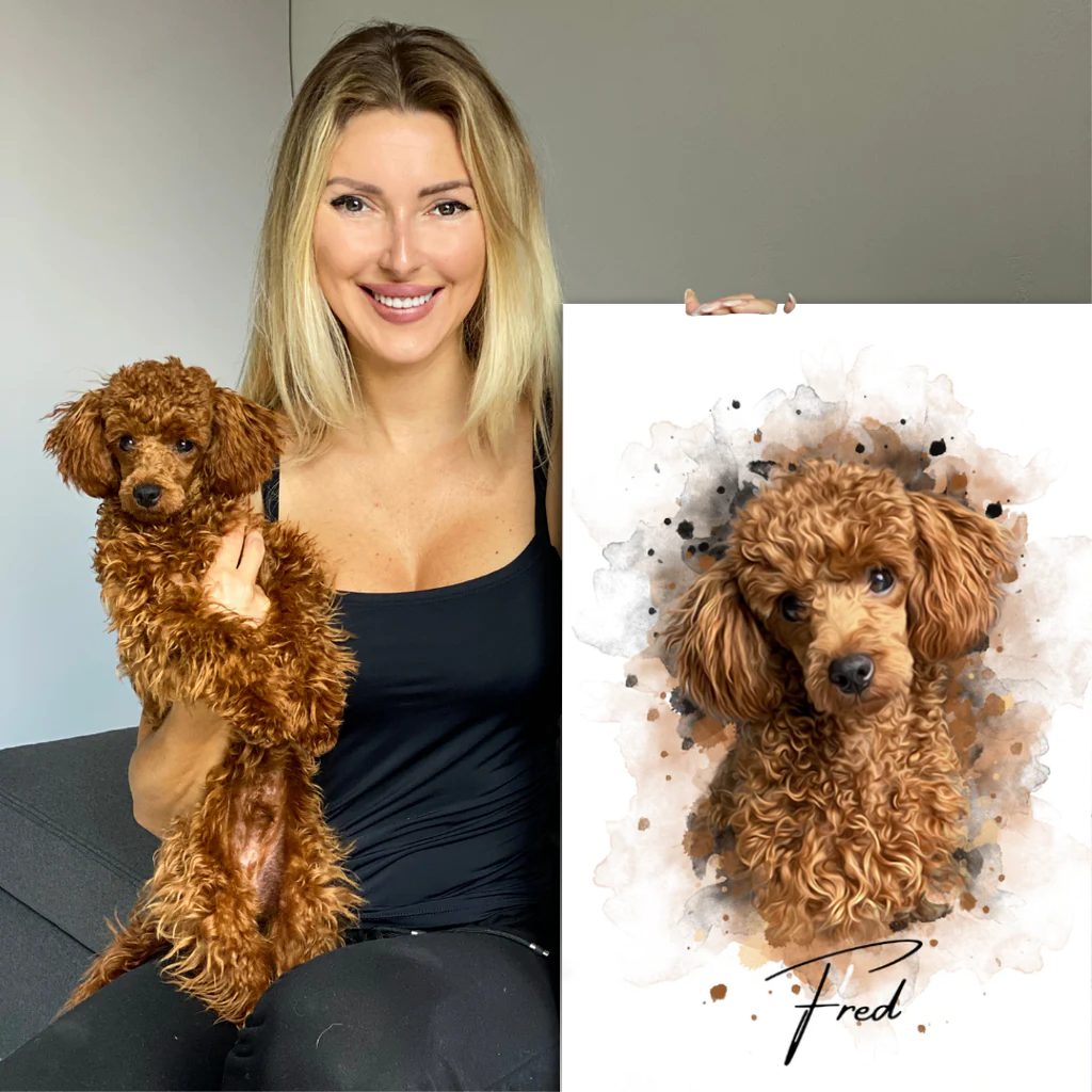 Custom Watercolor Pets Portrait