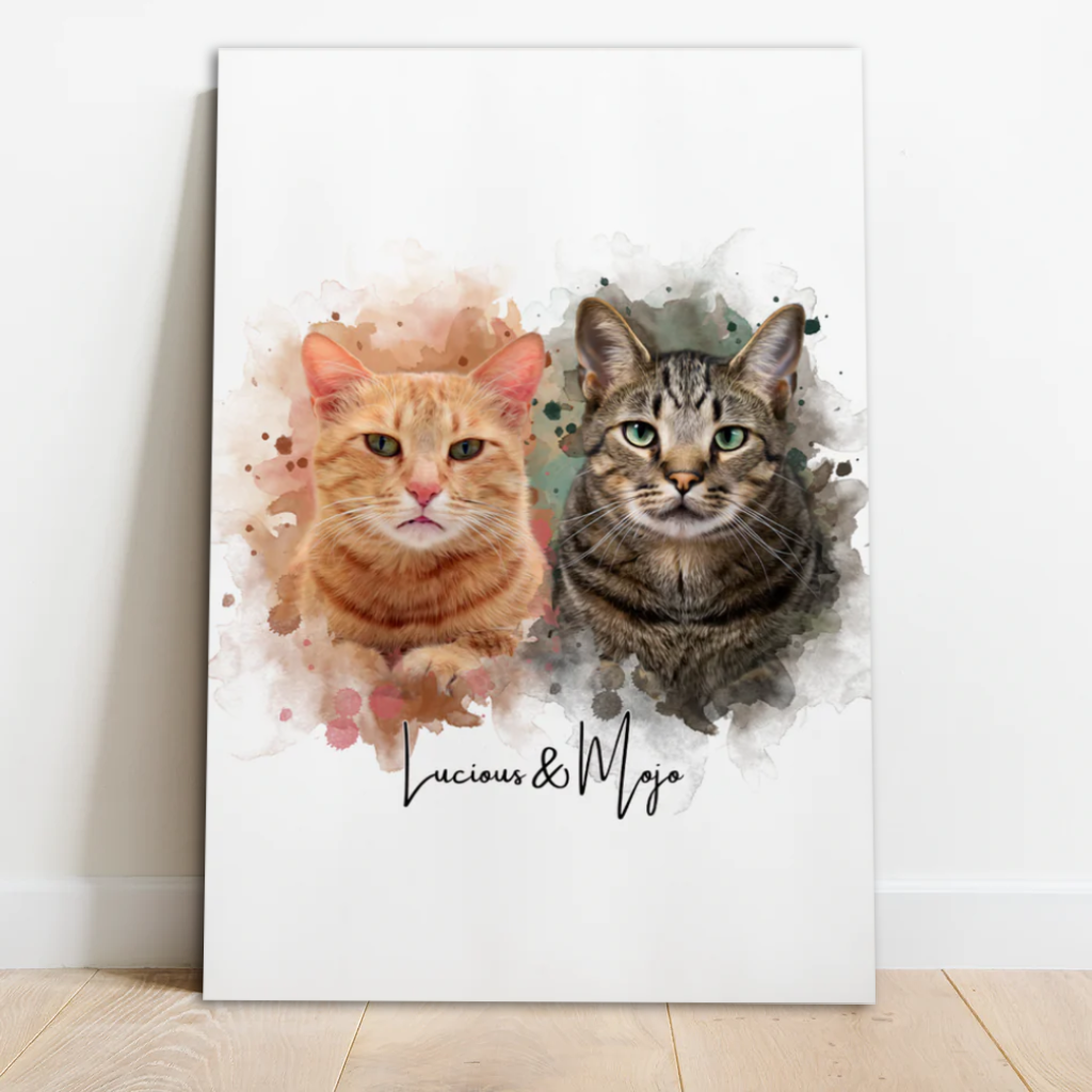 Custom Watercolor Pets Portrait