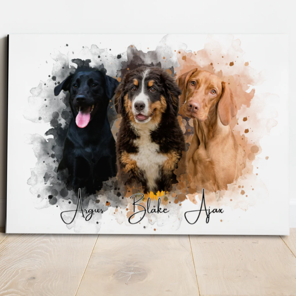 Custom Watercolor Pets Portrait