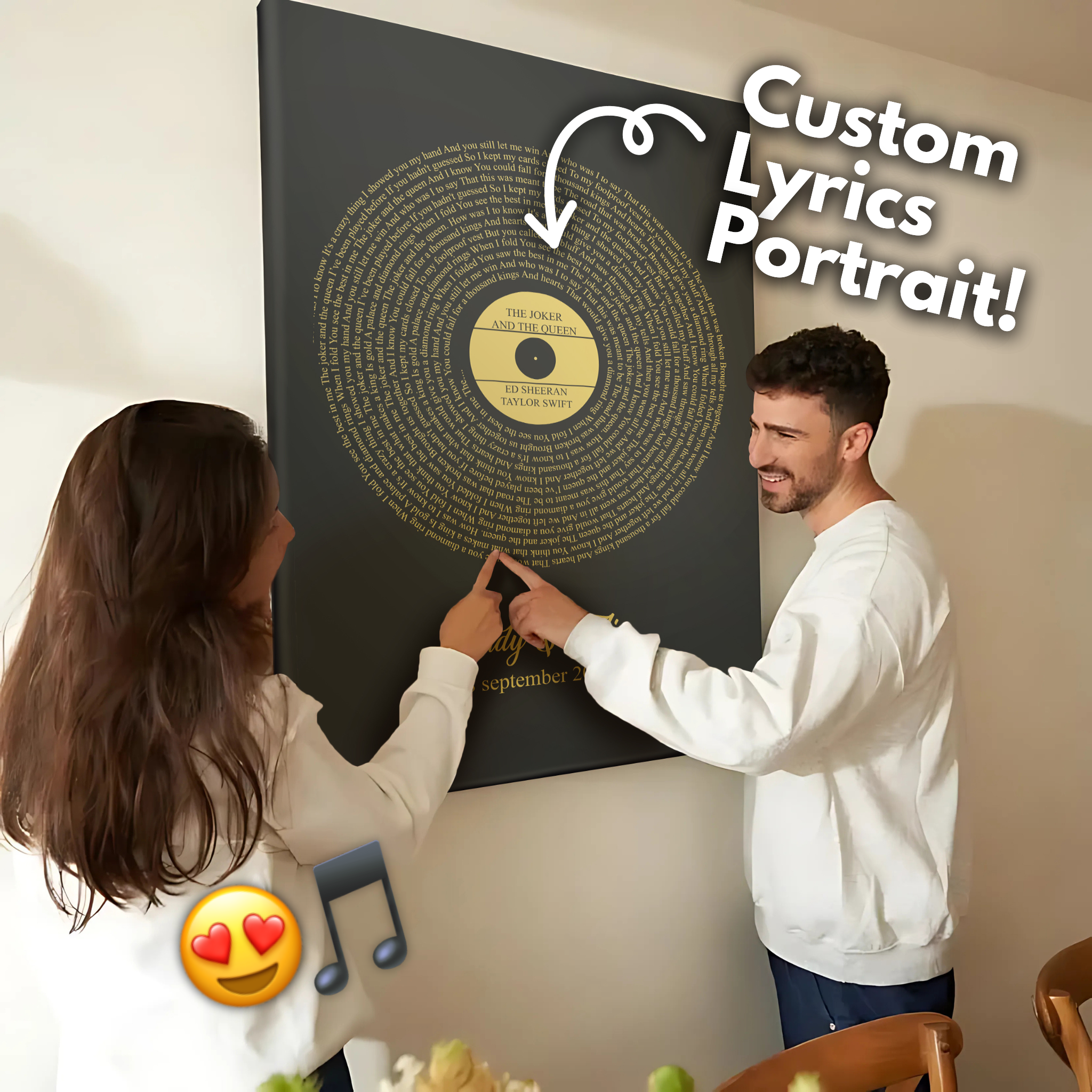 Custom Lyrics Canvas with Names