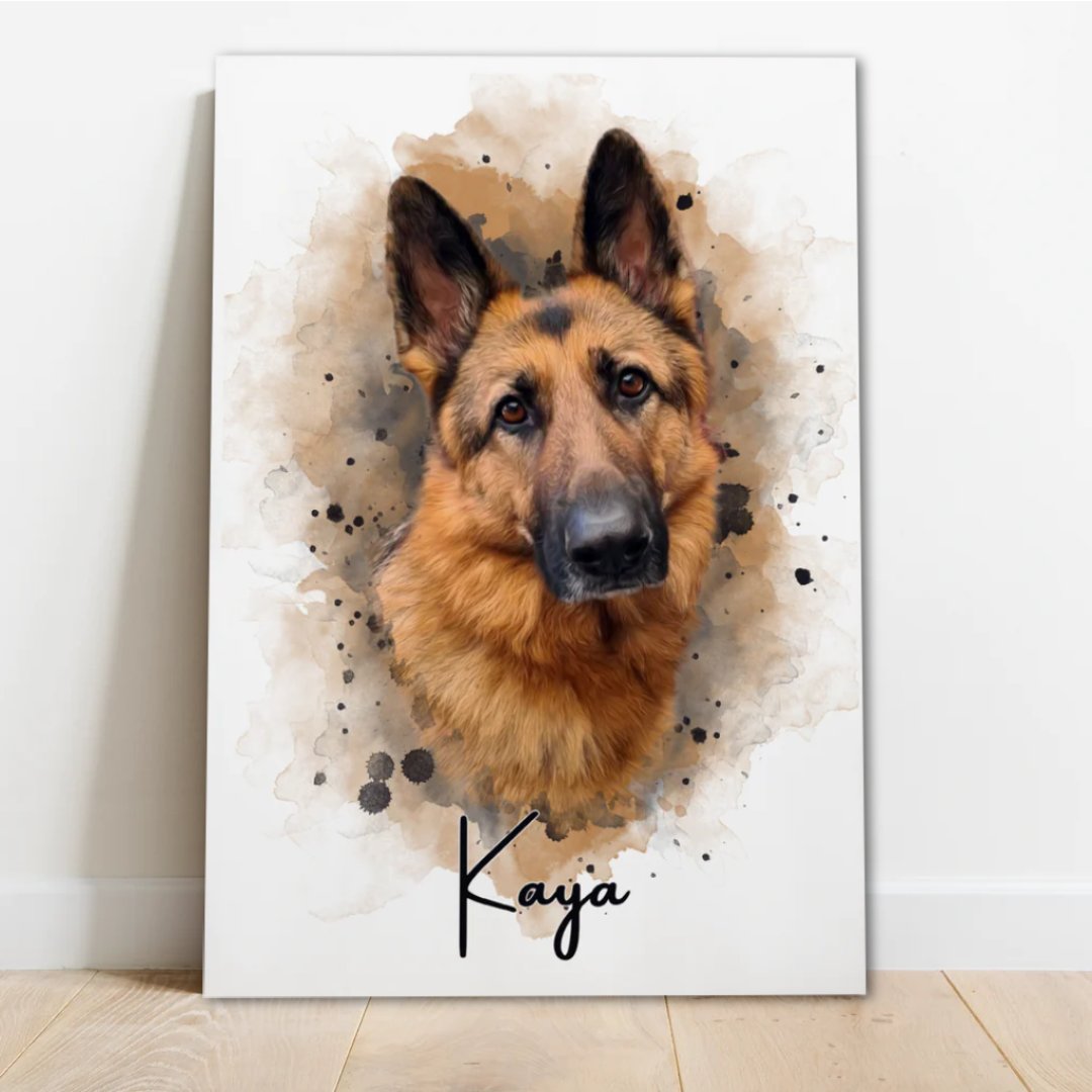 Custom Watercolor Pets Portrait