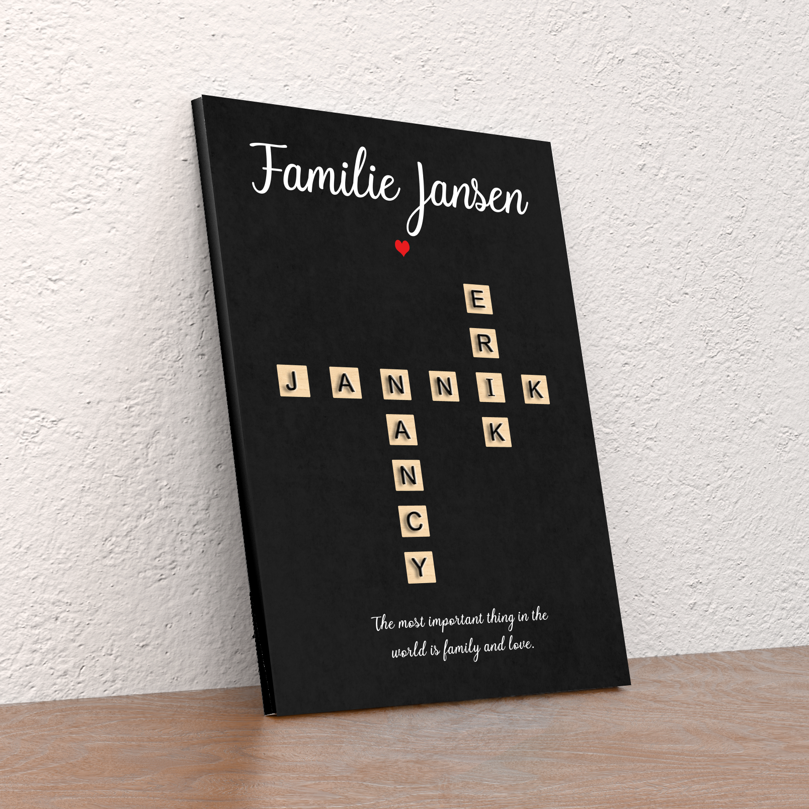 Scrabble Familie Namen Canvas