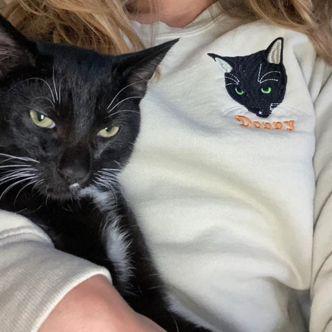 Custom Embroidered Pet Portrait Sweatshirt/Hoodie