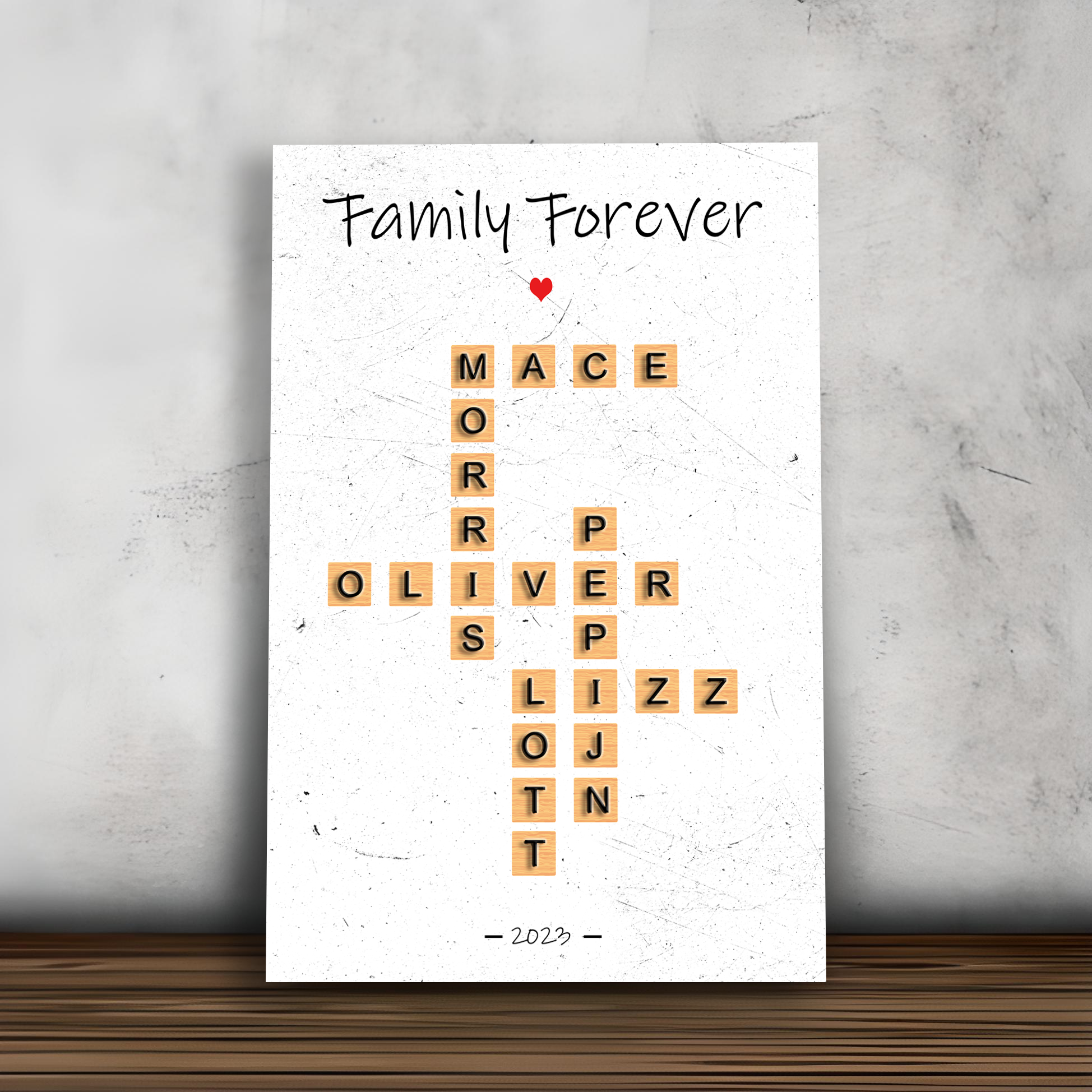 Scrabble Familie Namen Canvas